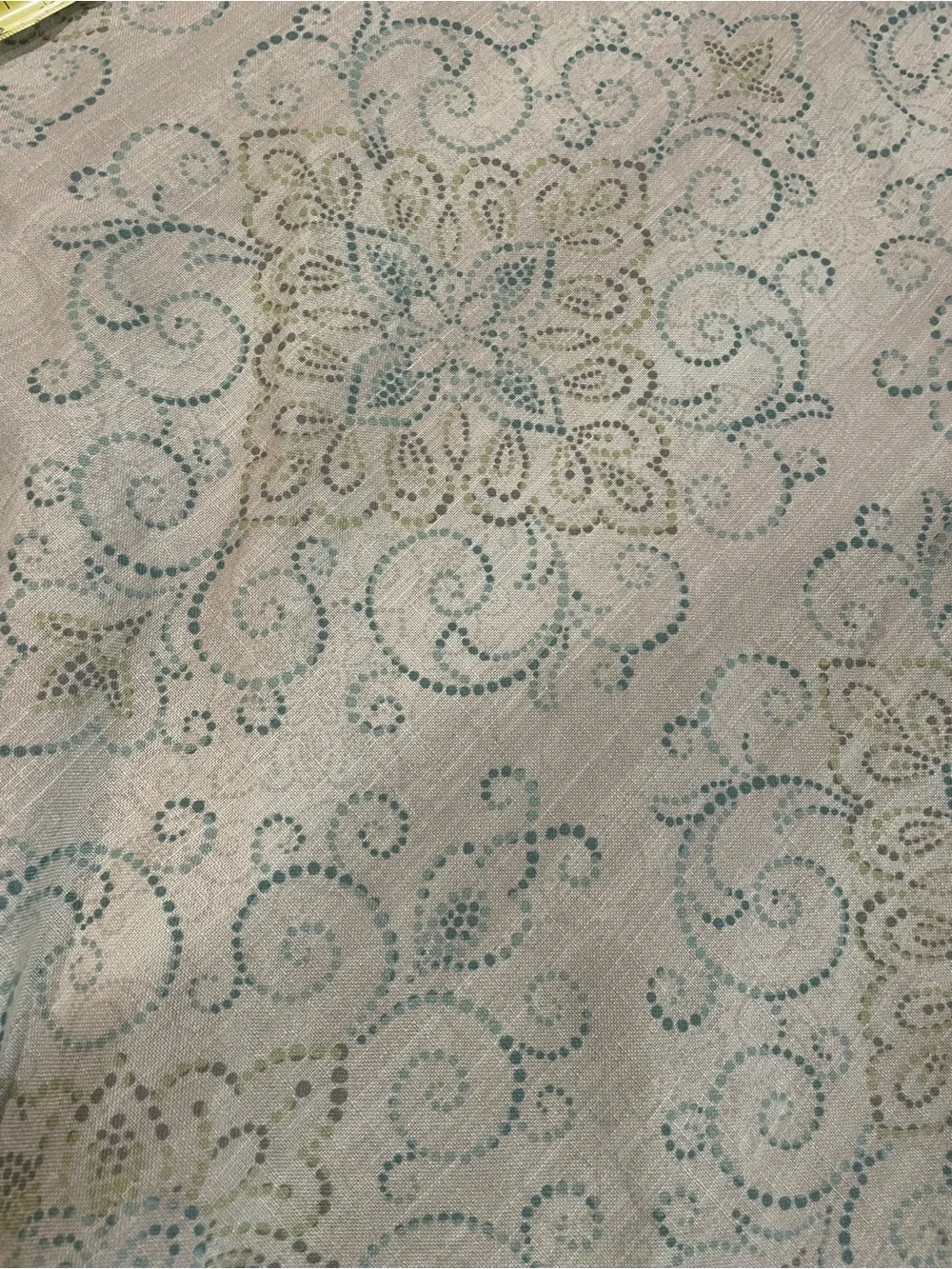 Lenox Pale Pink with Aqua Floral Table Scarf